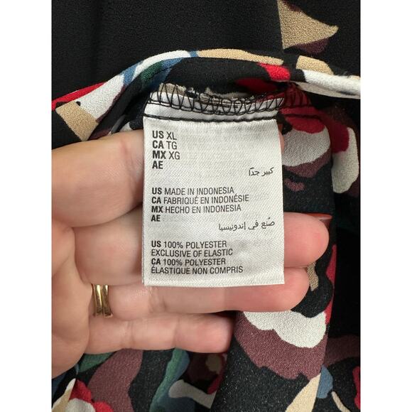 Alfani Peplum Abstract Floral Top XL Classy Mature Office - Picture 8 of 9